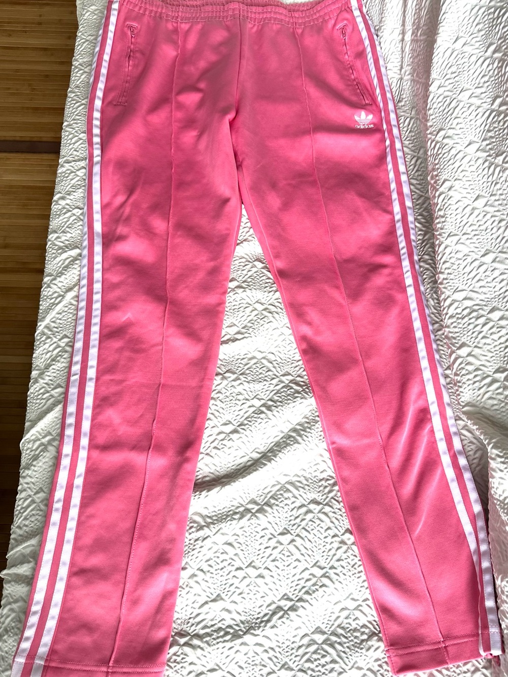 adidas Women’s Pink Track Joggers with Side Stripes - Picture 2 of 11